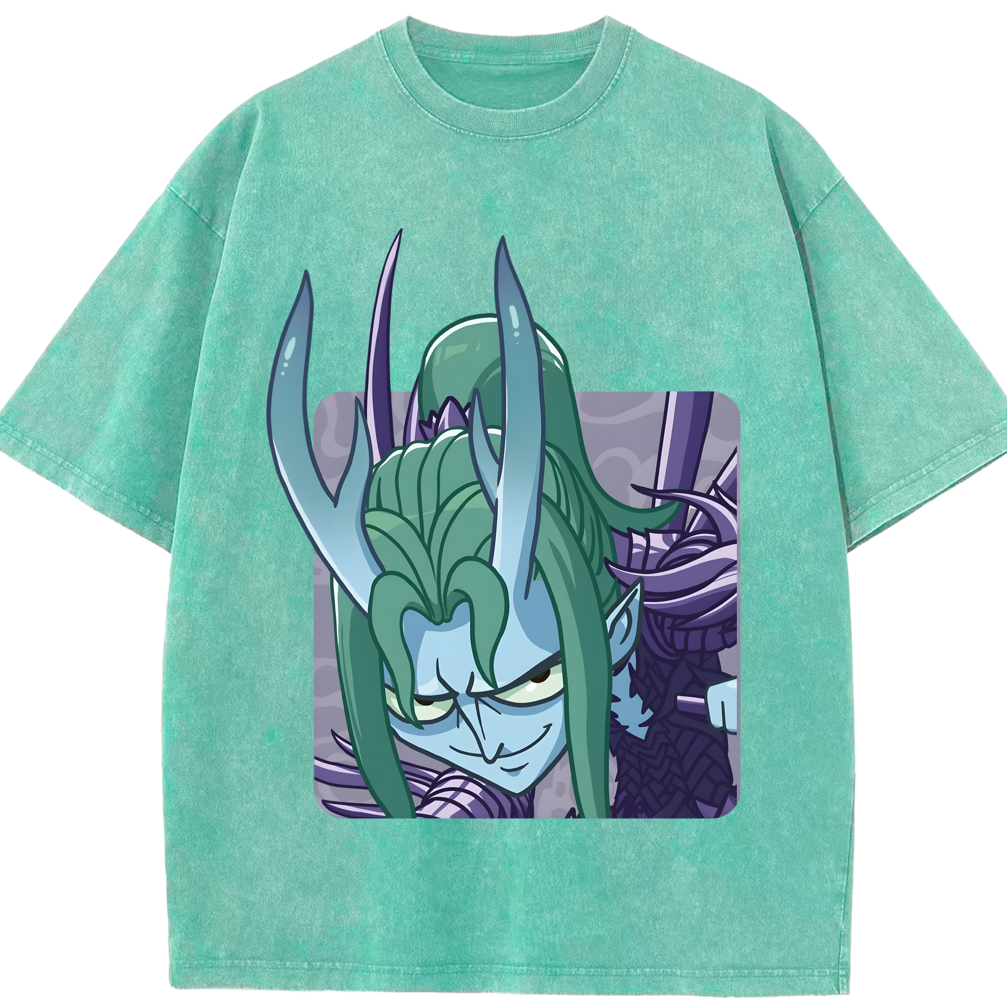 （画像用） Ne Zha 2 ナタ 魔童の大暴れ 綿100% ヴィンテージ風 半袖Tシャツ（フロントプリント）